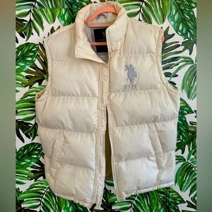 U.S. Polo Assn. Cream Puffer Vest